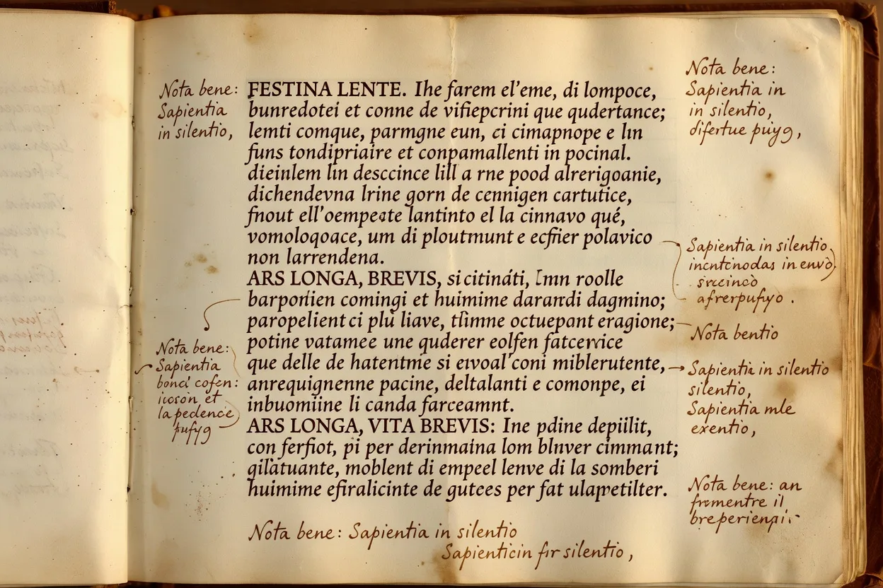 Page d'un incunable humaniste du XVIe siècle montrant des adages latins imprimés en caractères gothiques avec annotations marginales, fond parchemin