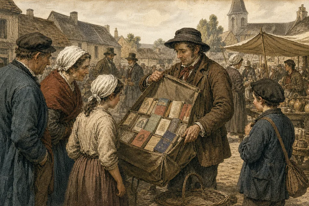 Dictons météorologiques imprimés dans un almanach du XIXe siècle. Détail d'une page d'almanach avec des dictons météorologiques alignés à côté des jours du mois.