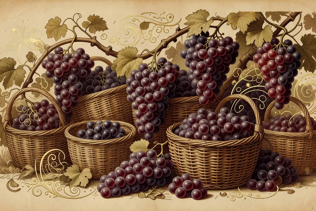 Vendangeurs français récoltant le raisin à la main en septembre, lumière dorée de fin d'après-midi, coteaux de vigne