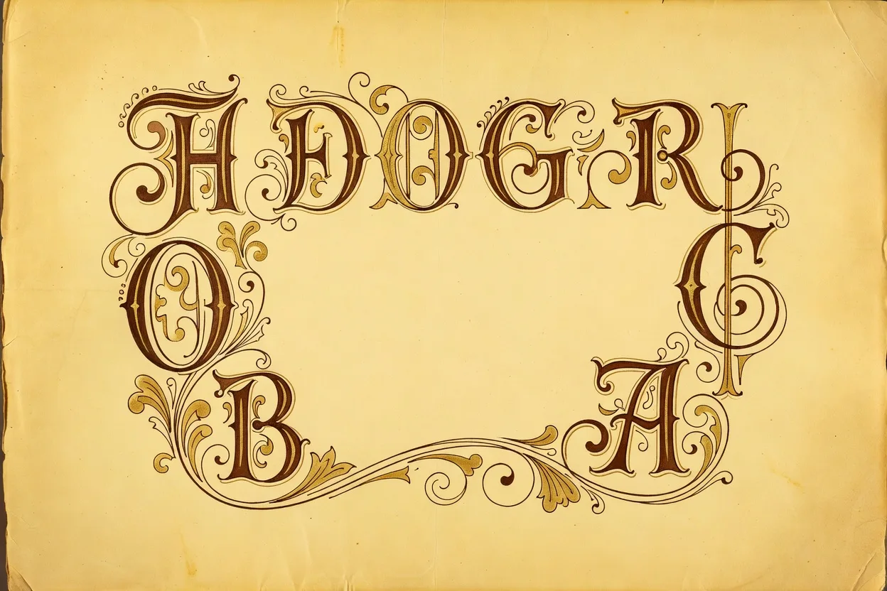 Affiche ancienne de chanson française avec ornements calligraphiques et mentions de proverbes, style années 1930