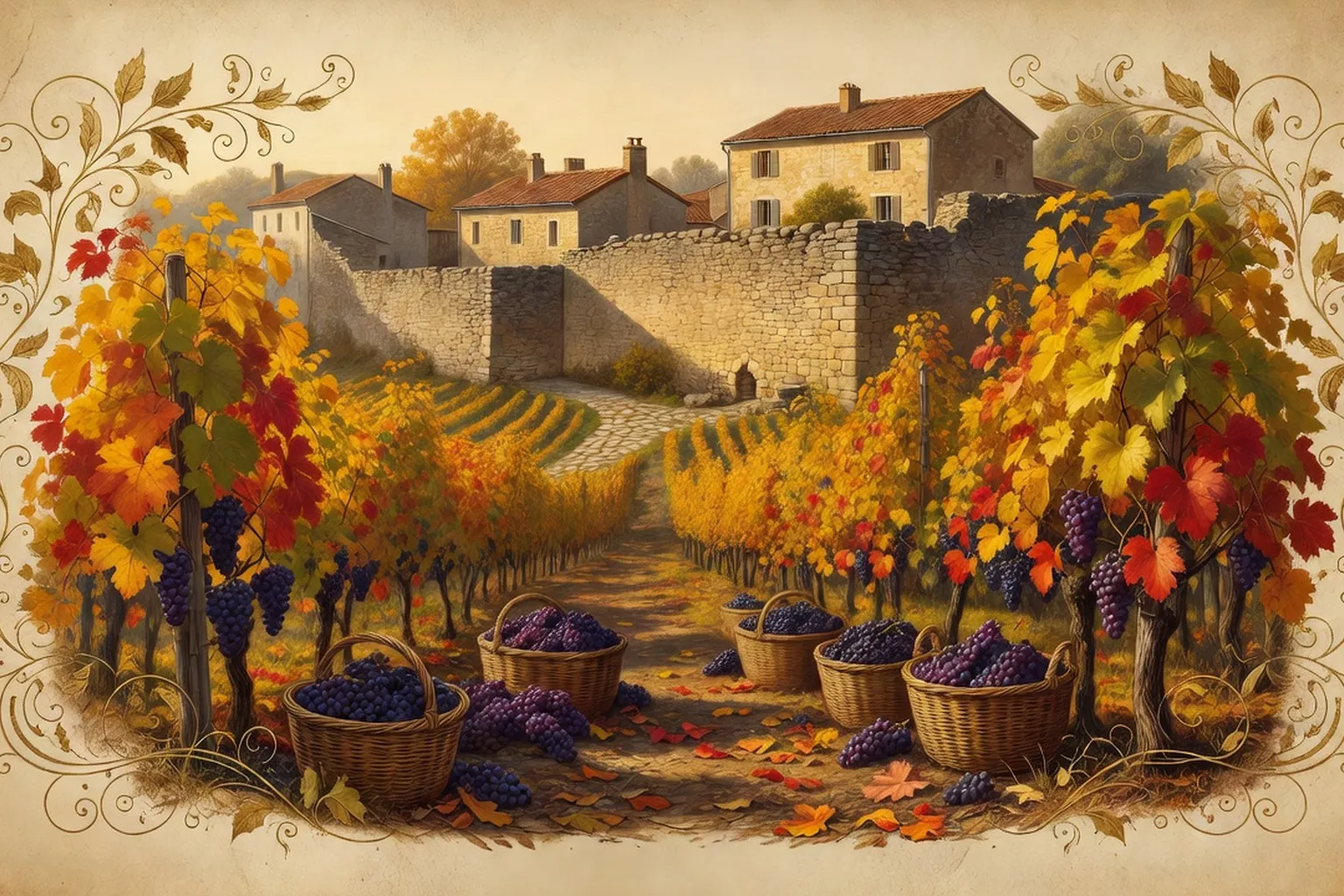 Dictons d'octobre : vendanges, Saint-Denis et automne rural